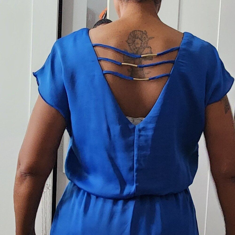 Electric Blue Short Sleeve Mini Dress Size M